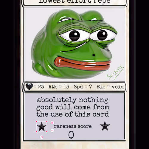lowest effort Pepe w.i.p.