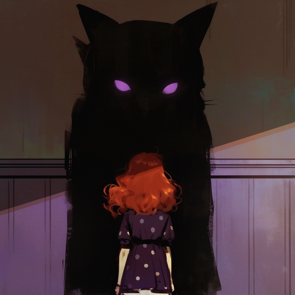 Girl with a Black Cat #26
