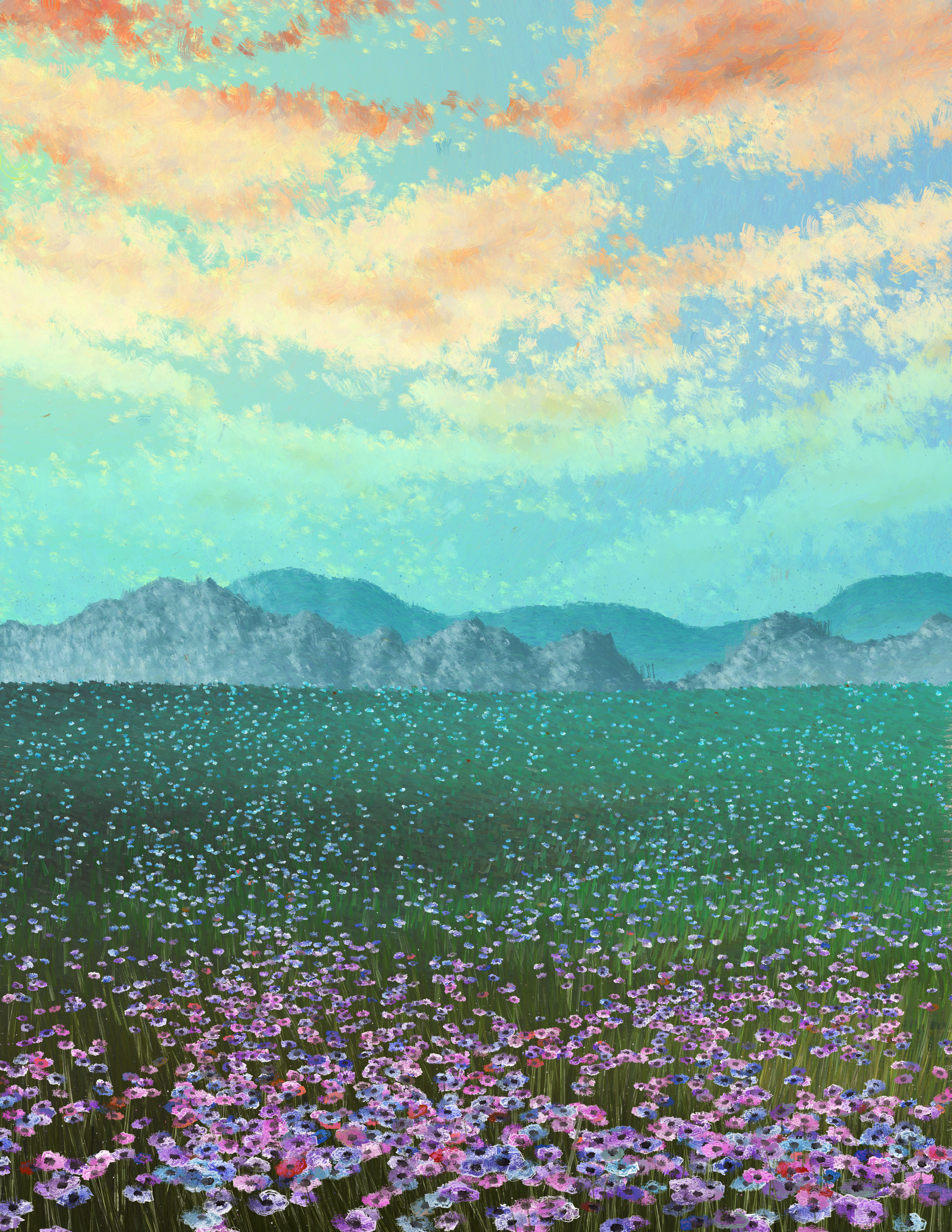 Purple Flower Field