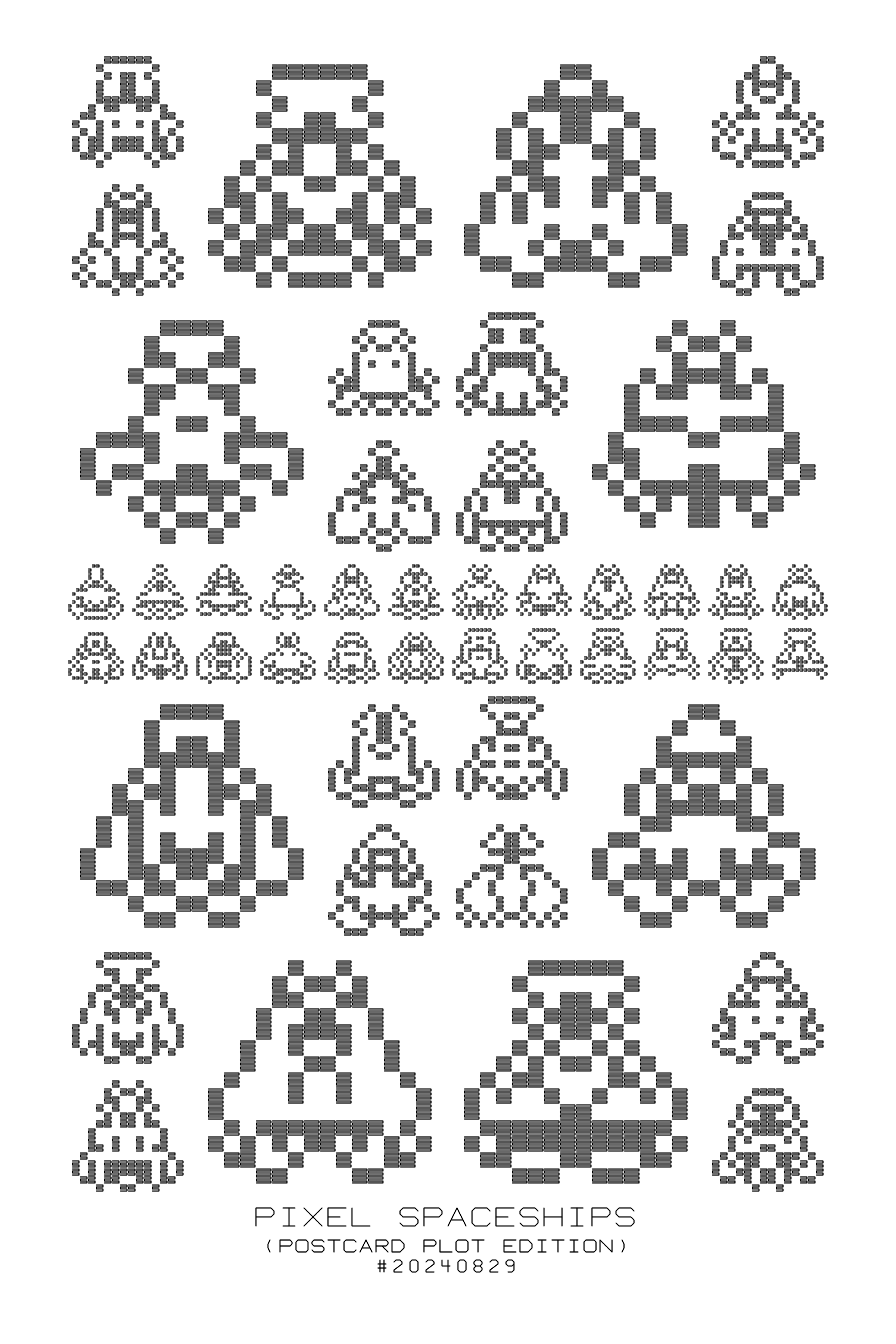 Pixel Spaceships Postcard #20240829