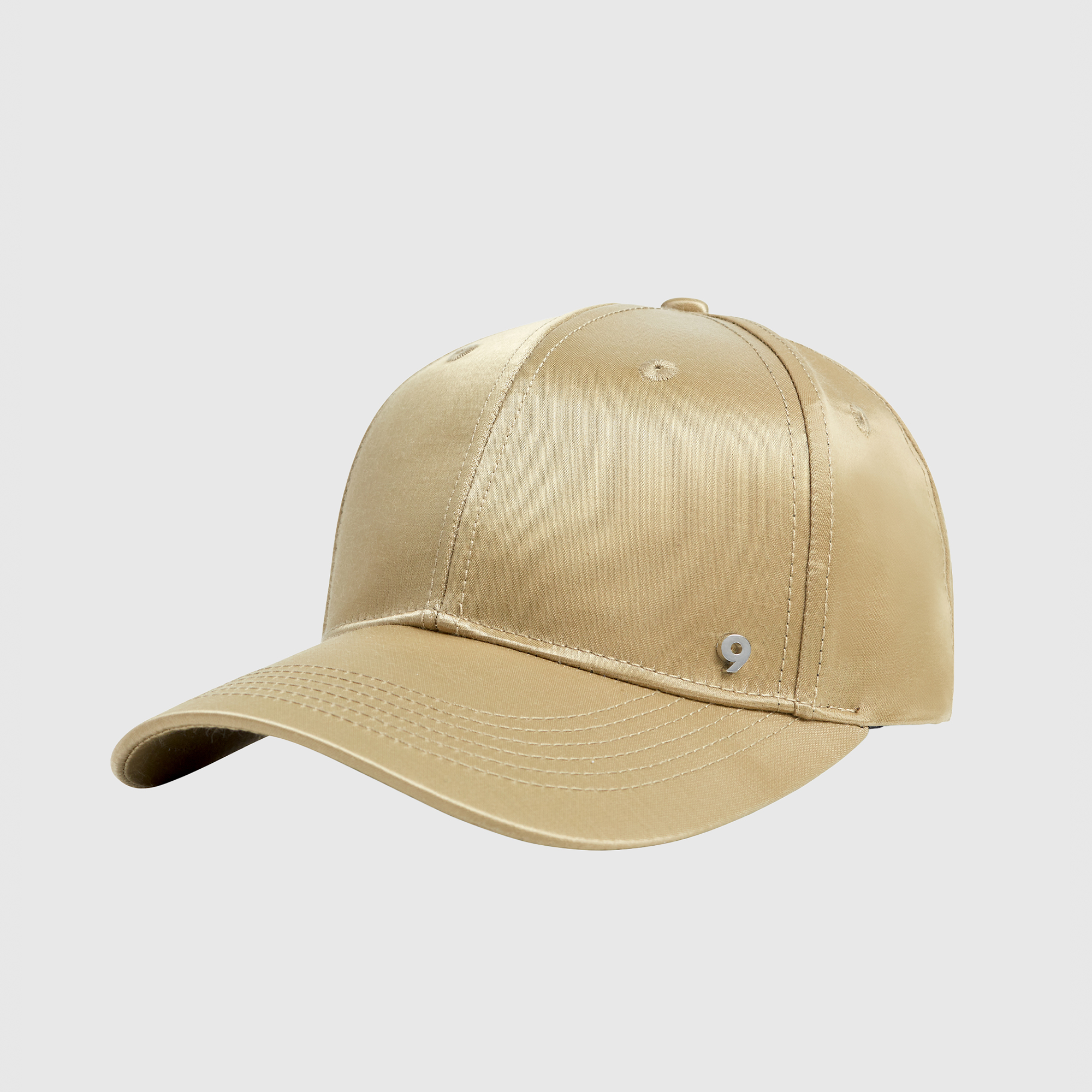 NYC 9DCC PREMIUM SATIN STRUCTURED BALL CAP IN GOLD #115