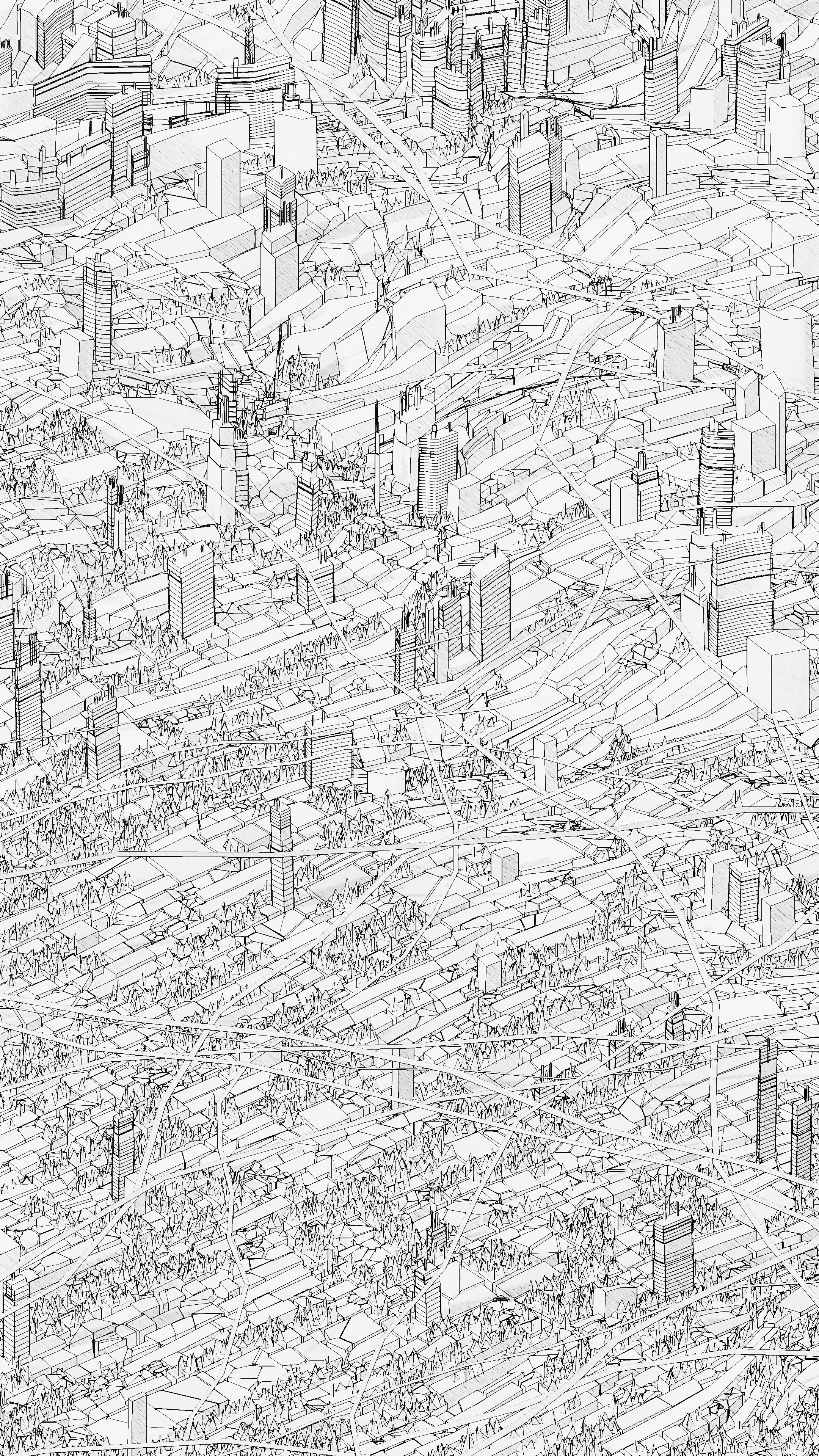 Algorithmic landscape sketch
