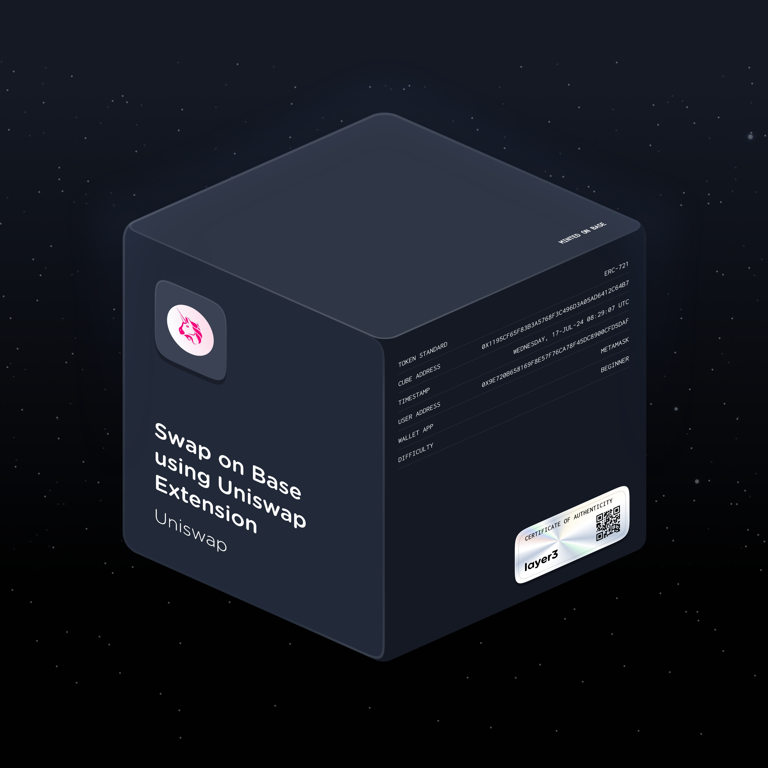 Swap on Base using Uniswap Extension