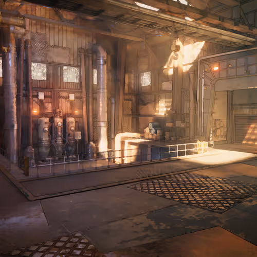 Location #003 - Factory Hallway