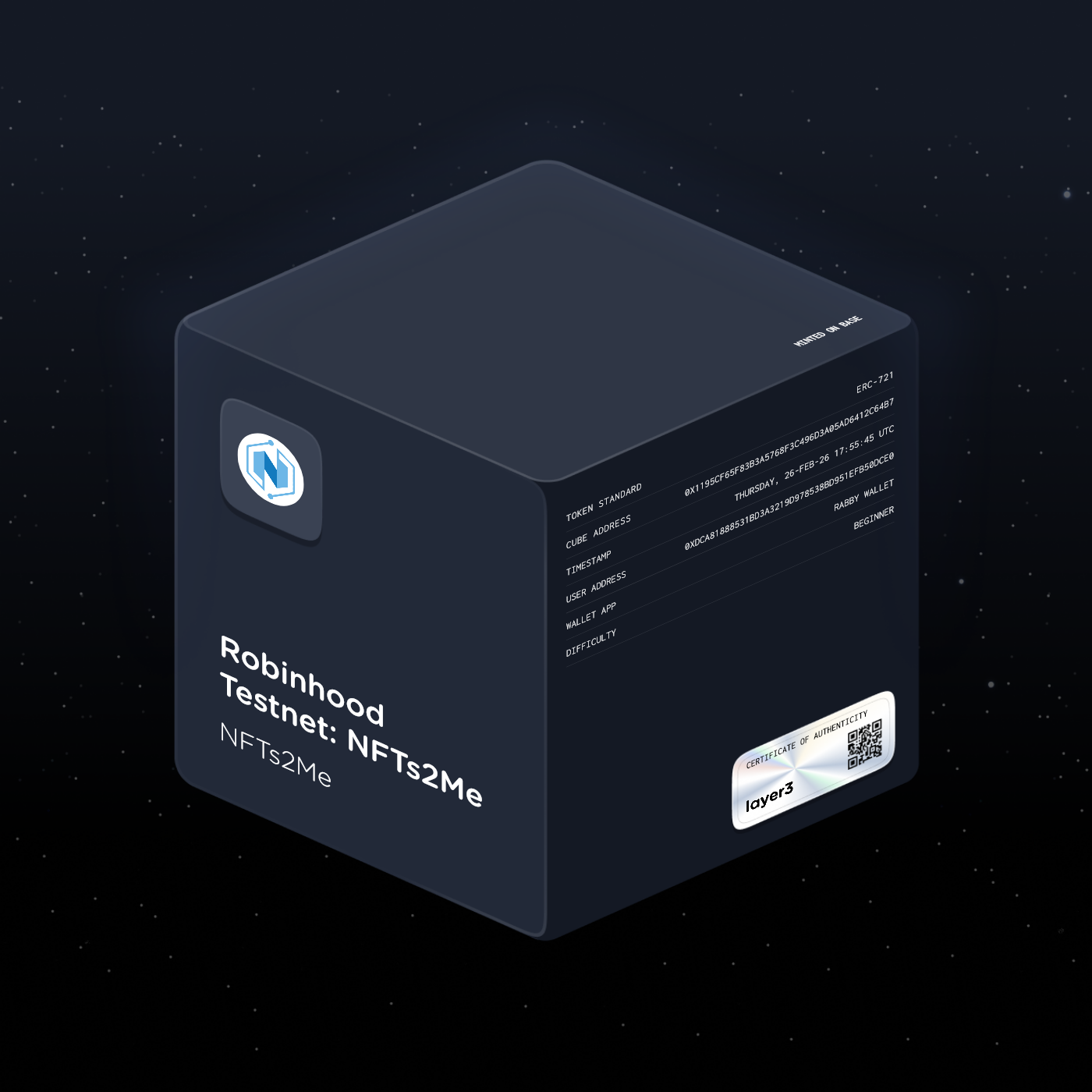 Robinhood Testnet: NFTs2Me