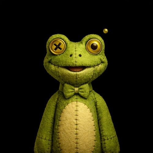 Stitched Frog with Bowtie