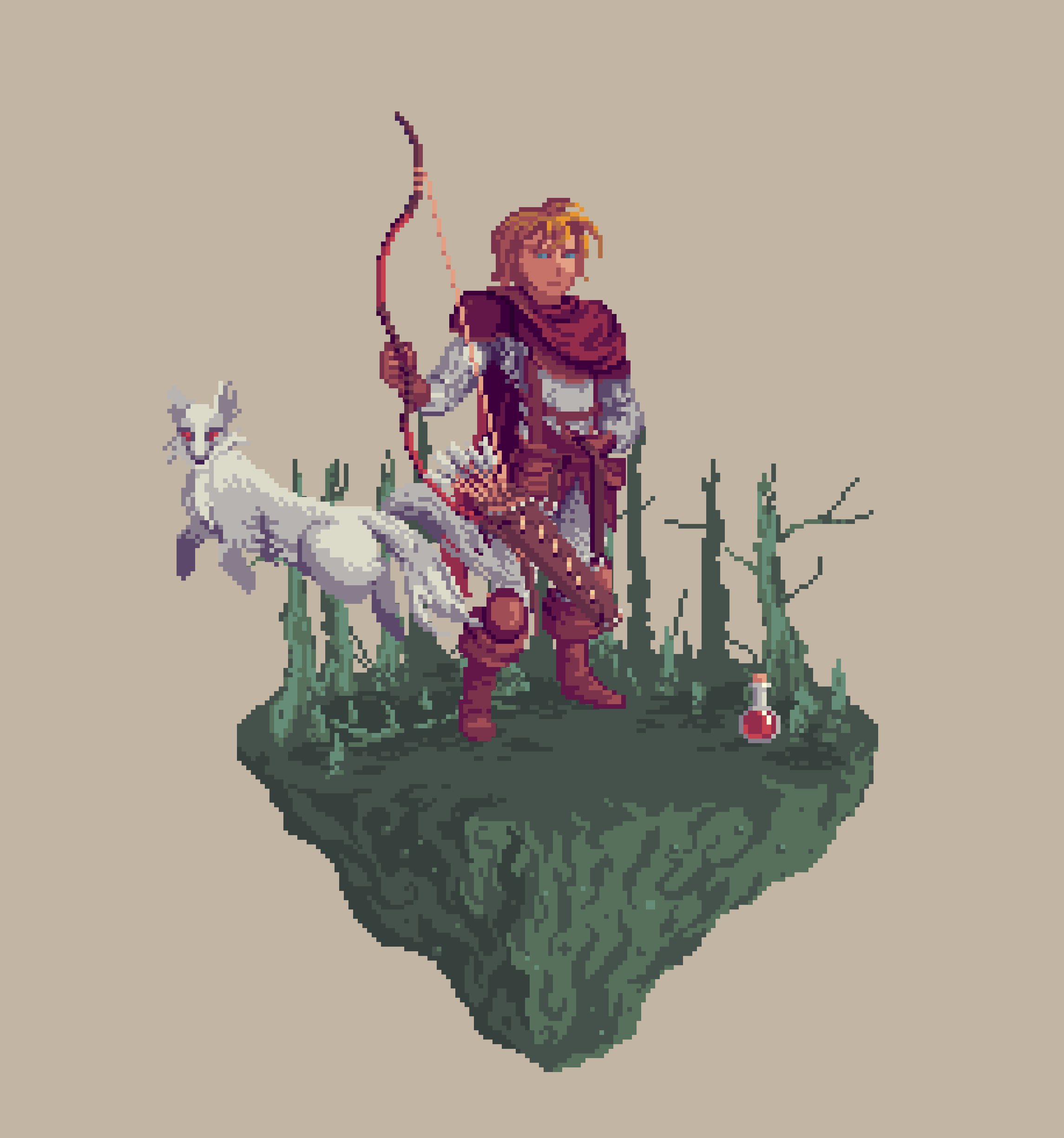 Wayfarer Human Hunt Ranger from The Swamp + Potion