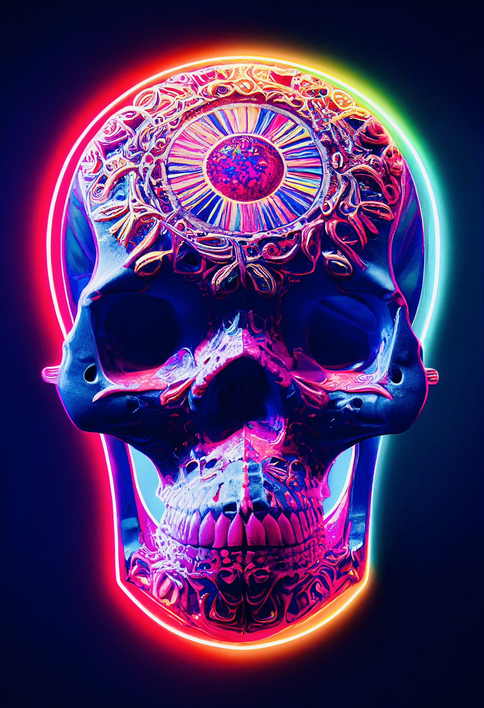 Psychedelic Cyber Skull #6