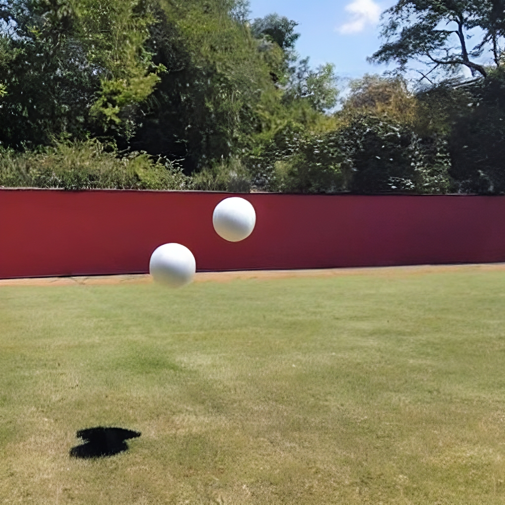 "three balls thrown in the air to get a straight line" attempt #17