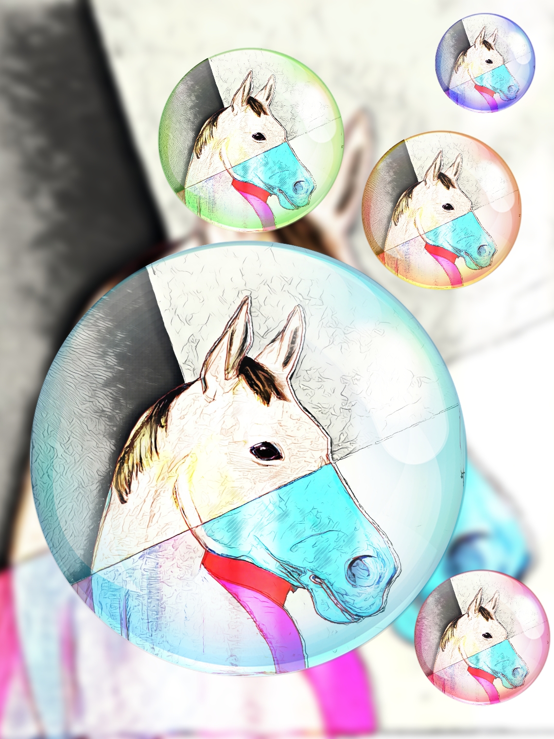 Tricolor horse by Caroly KRON 34/50
