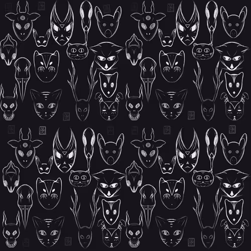 Black and White Trippie Crypto Pattern 