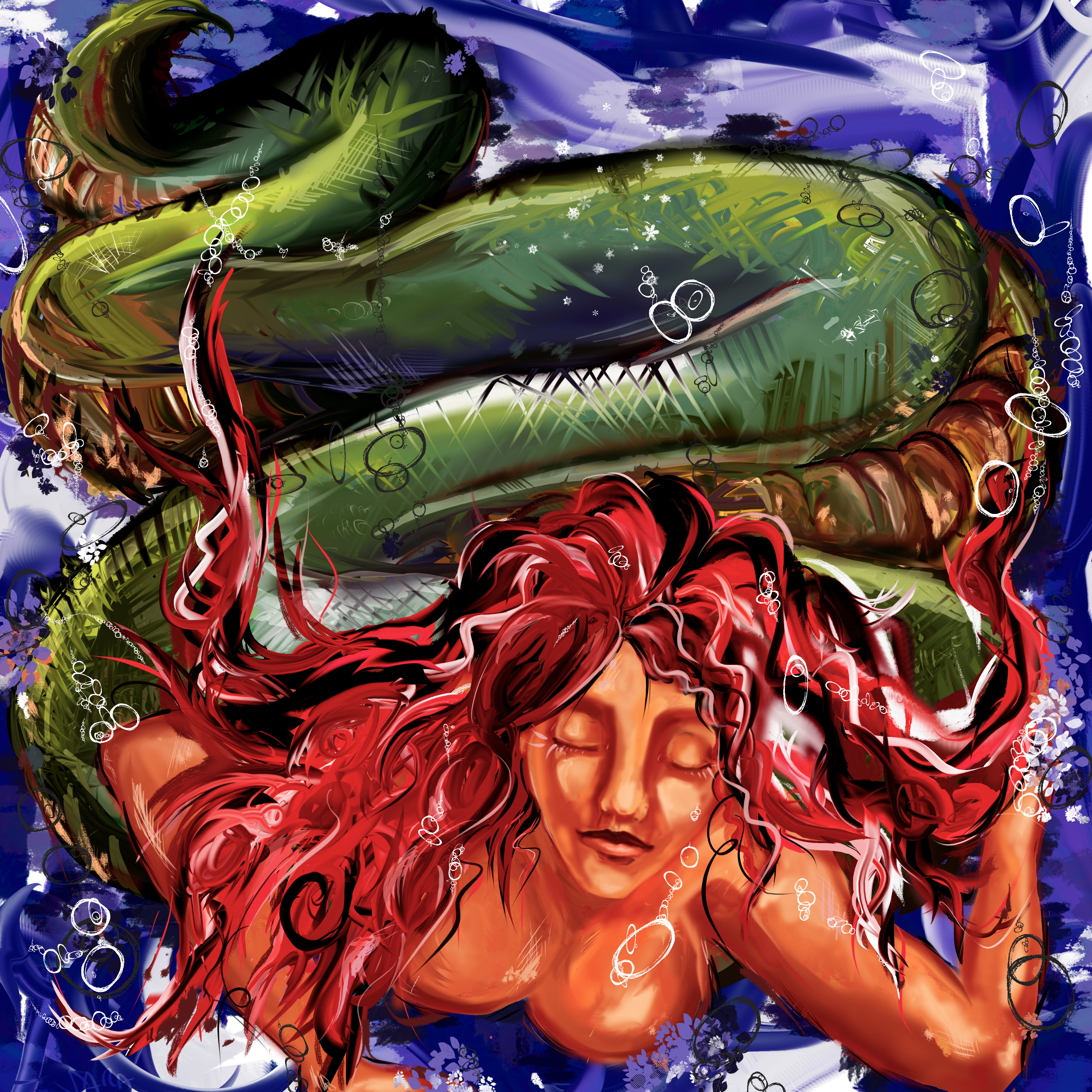 Lady Snake, under the water