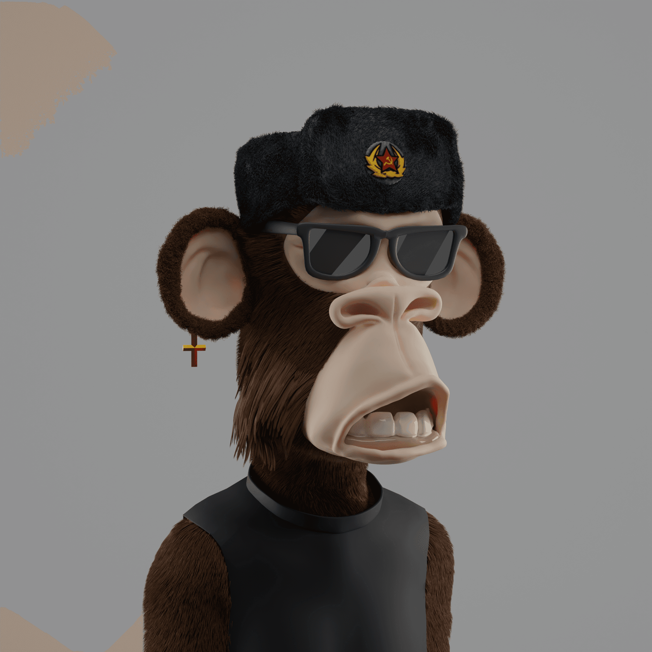 3D Bored Ape Club #123