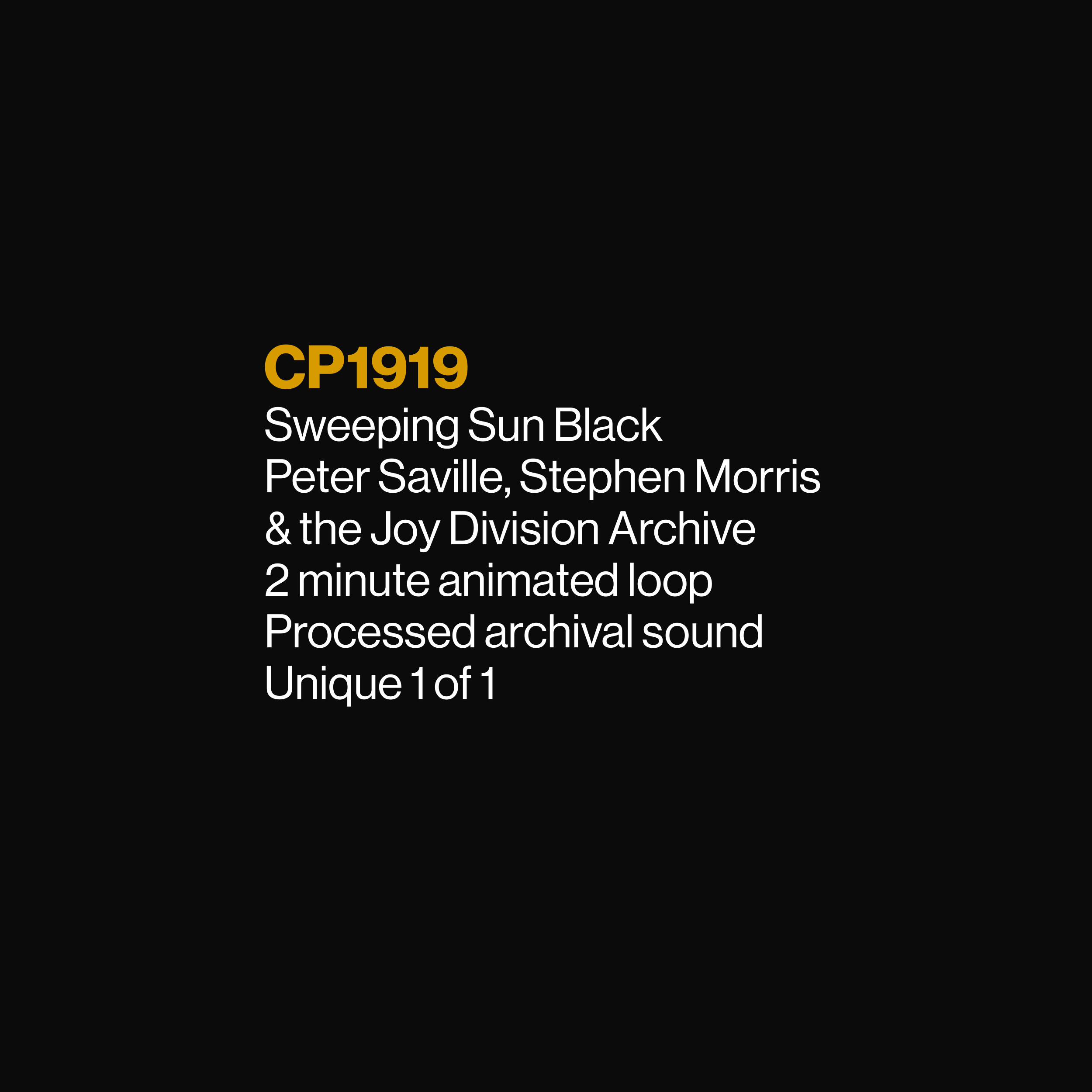 CP1919: Peter Saville, Stephen Morris, and the Joy Division Archive