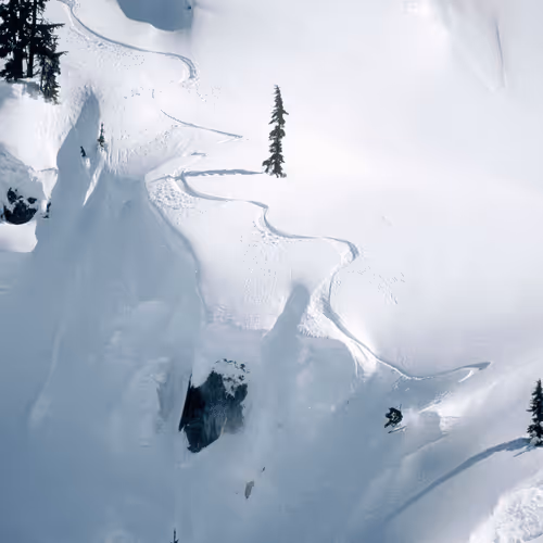 "The Line". Craig Kelly in the Whistler Backcountry, 1995. 