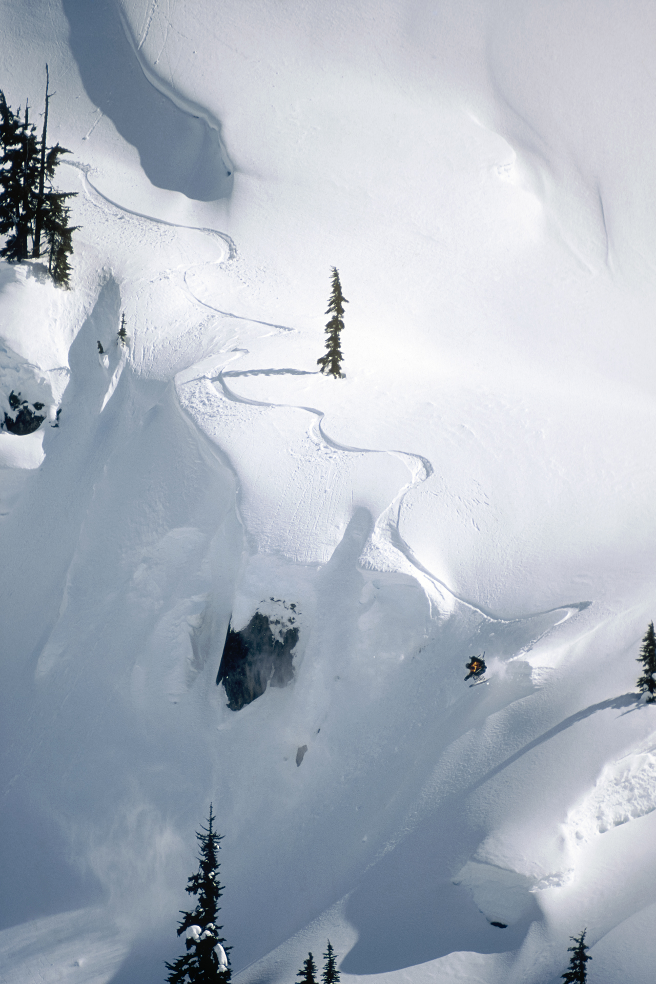 "The Line". Craig Kelly in the Whistler Backcountry, 1995. 