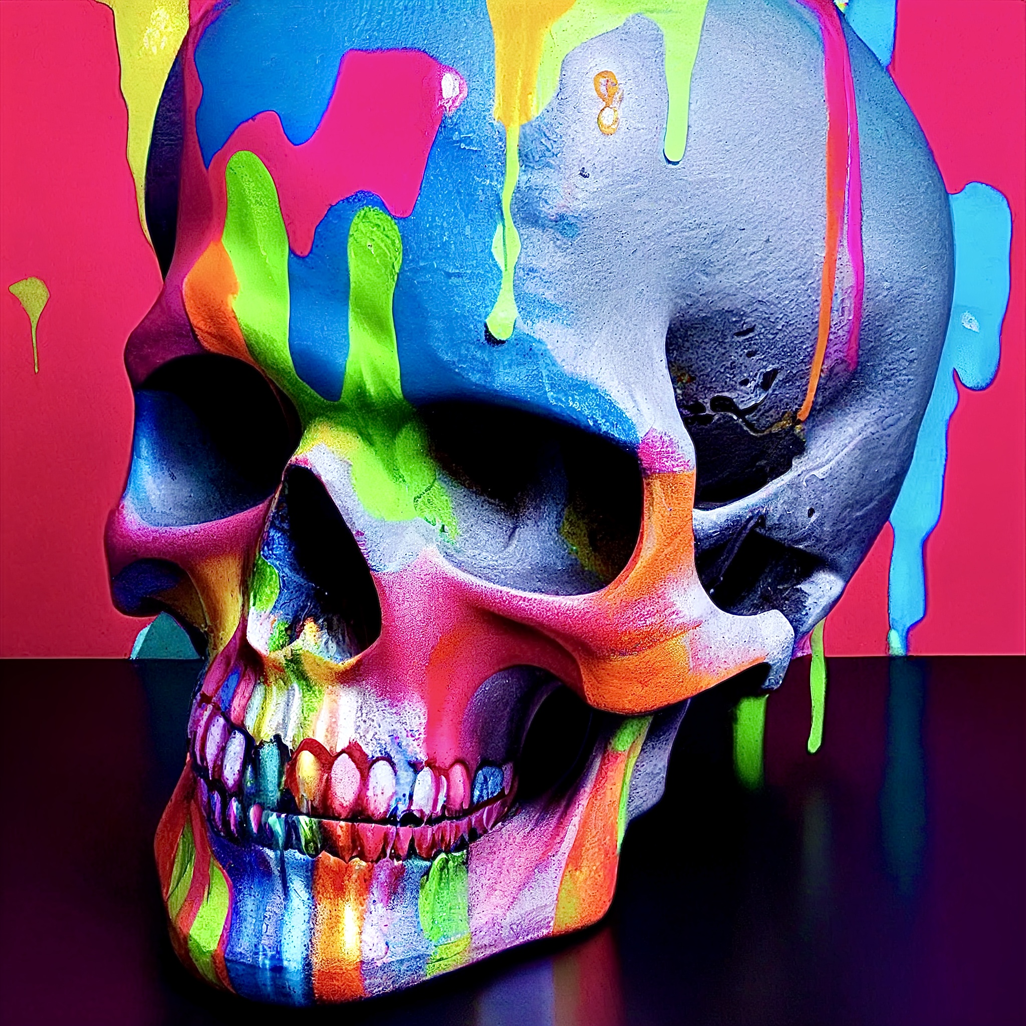 Concrete Graffiti Skull #1