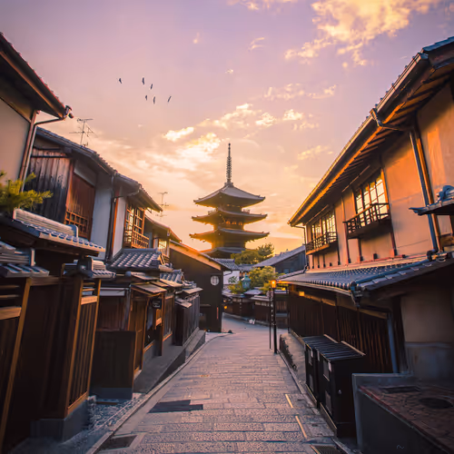 Glowing Sunset of Kyoto
