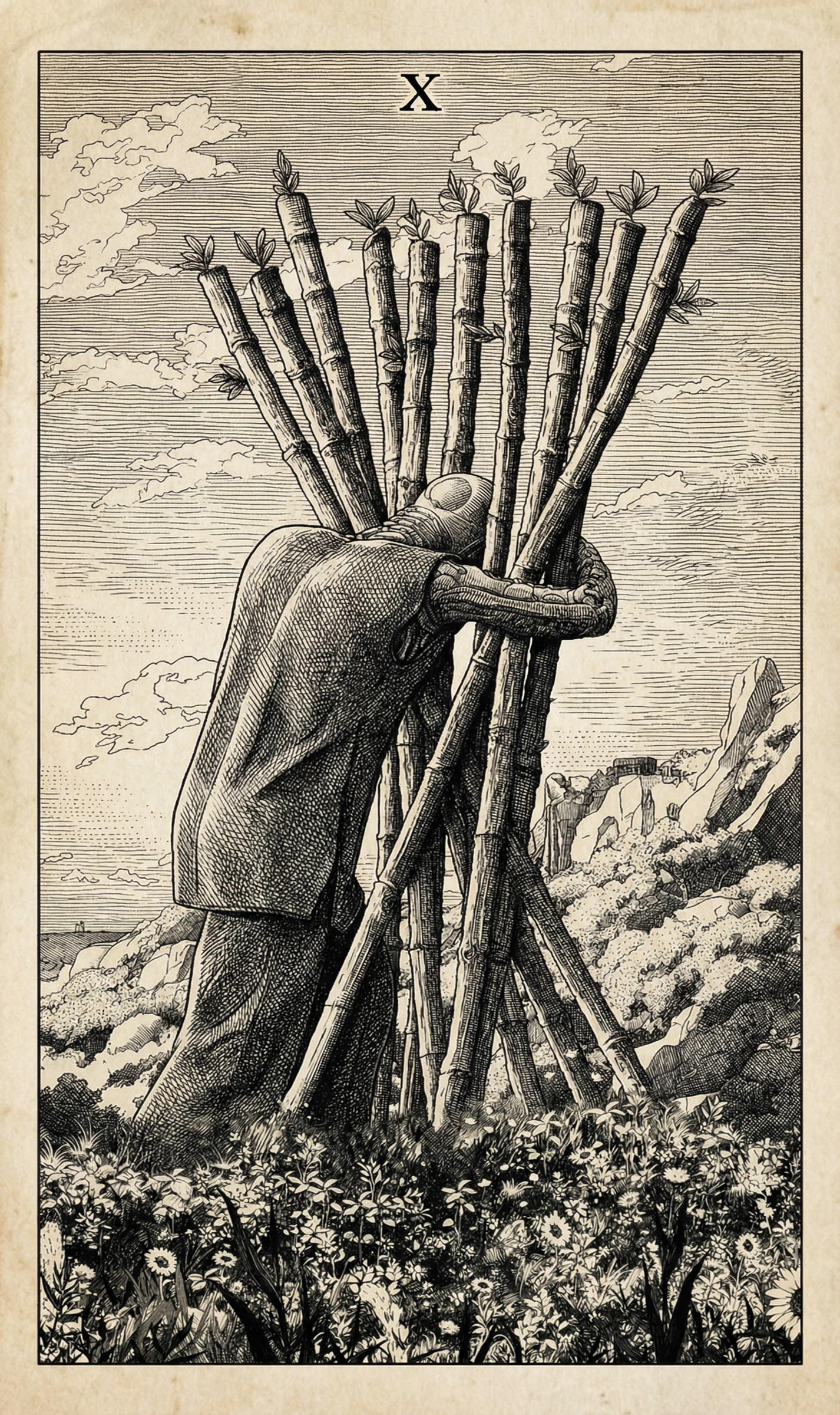 9 of Wands — Litho