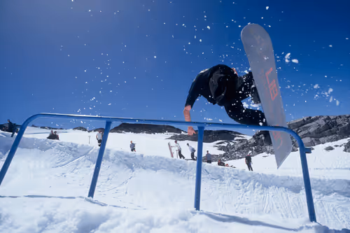 Jamie Lynn photo. Backside Lipslide on Blackcomb. 1992.