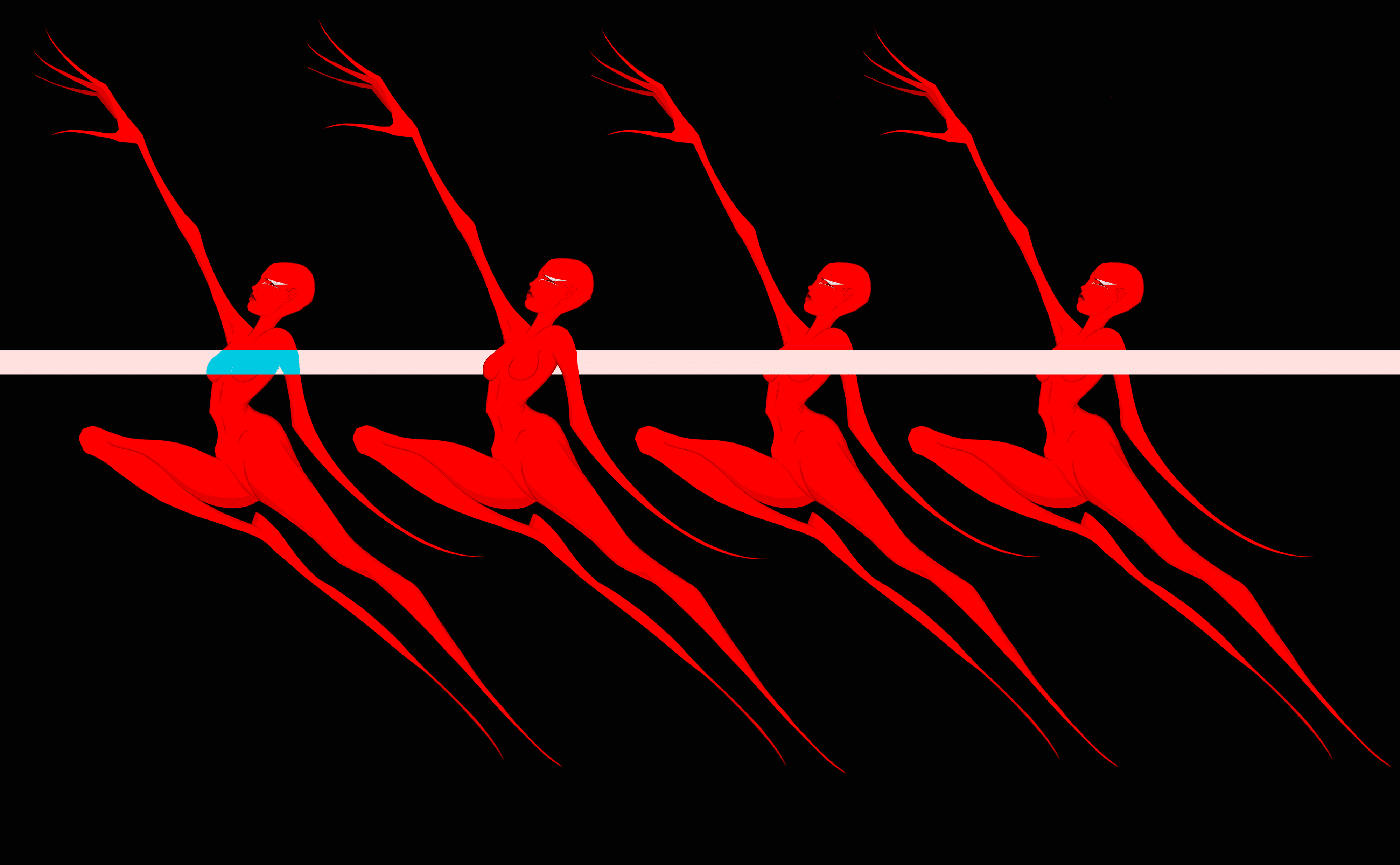 Woman Figure Crossing The Line