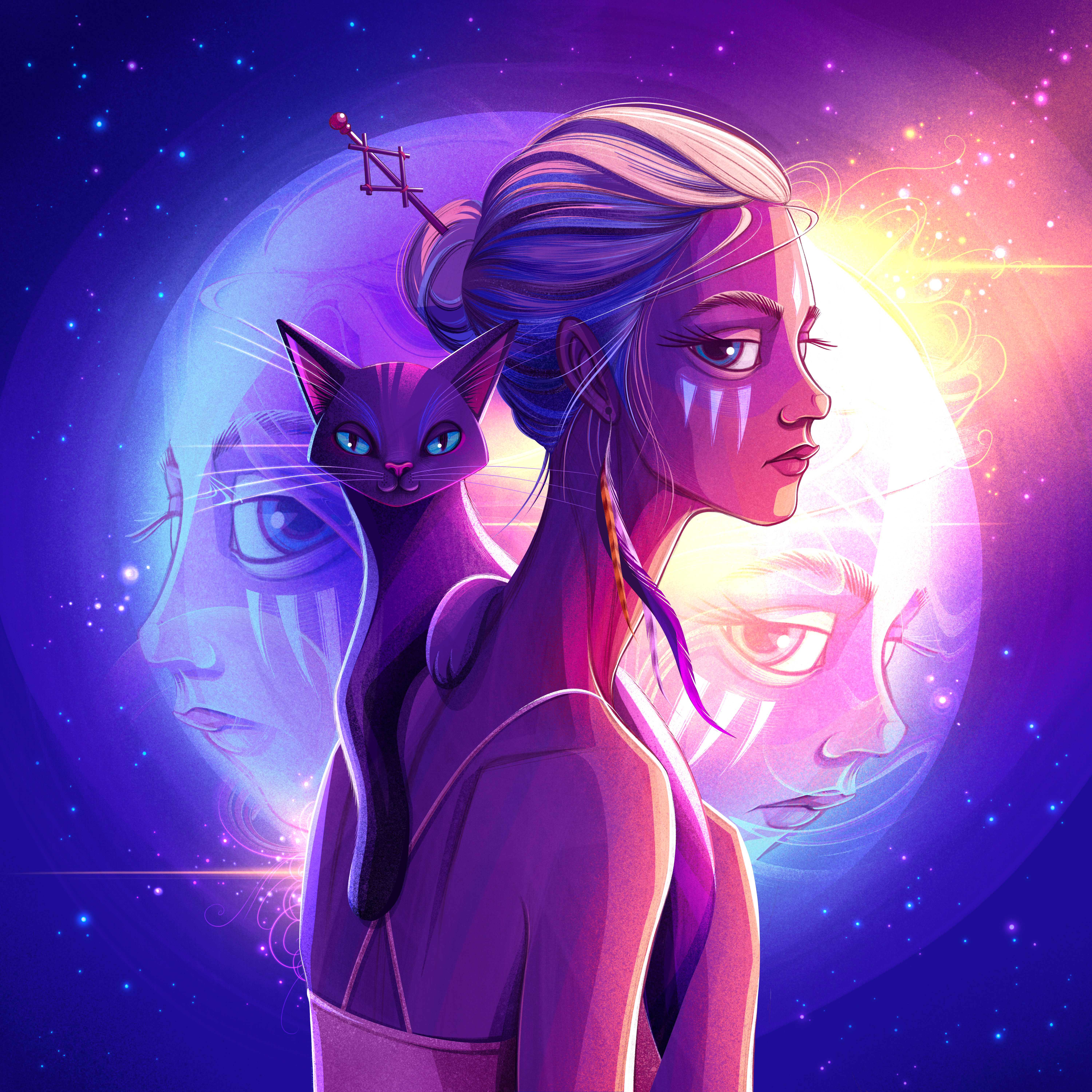 Lady with cat