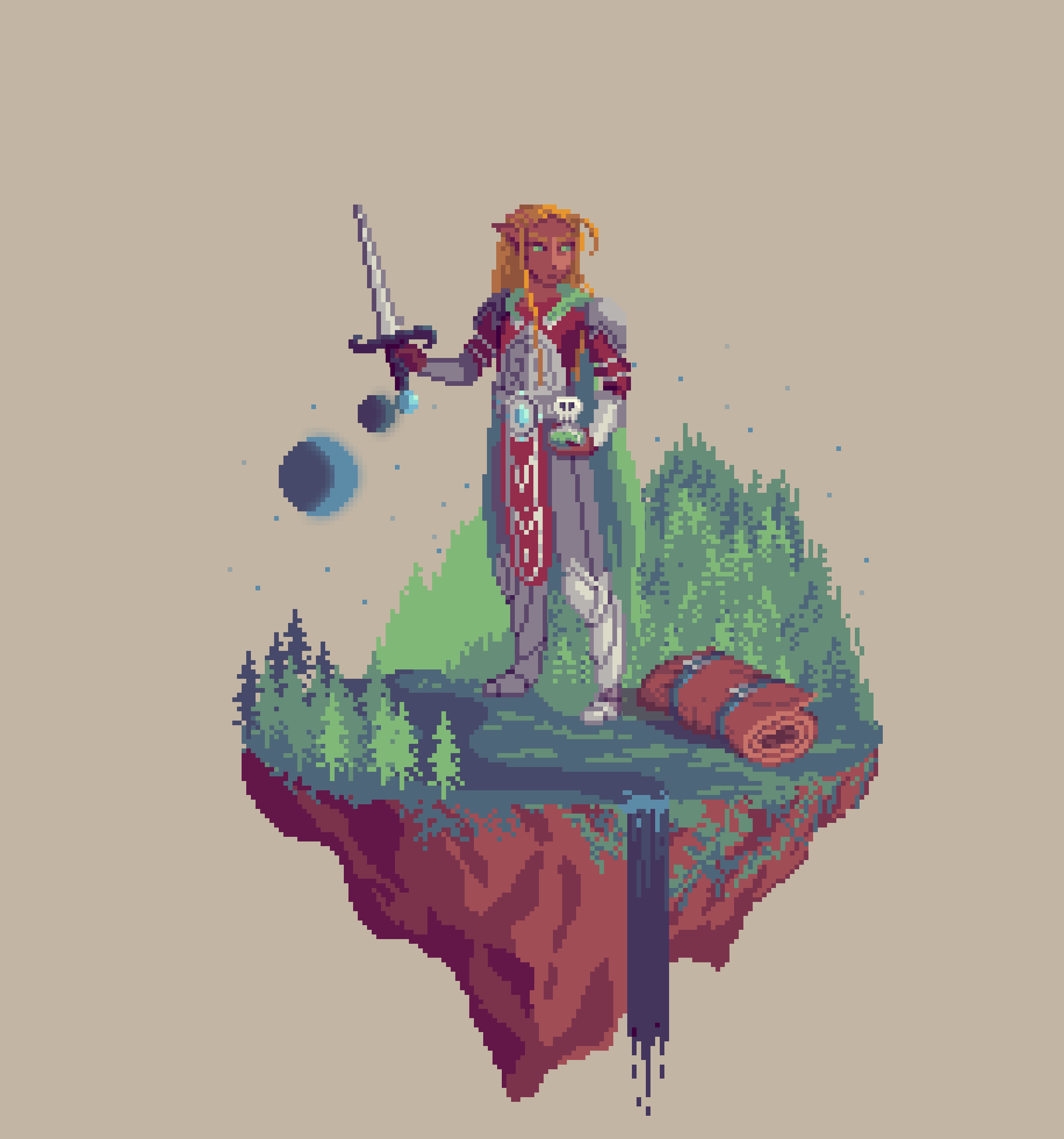 Dawn Elf Assassin Rogue from The Forest + Bedroll