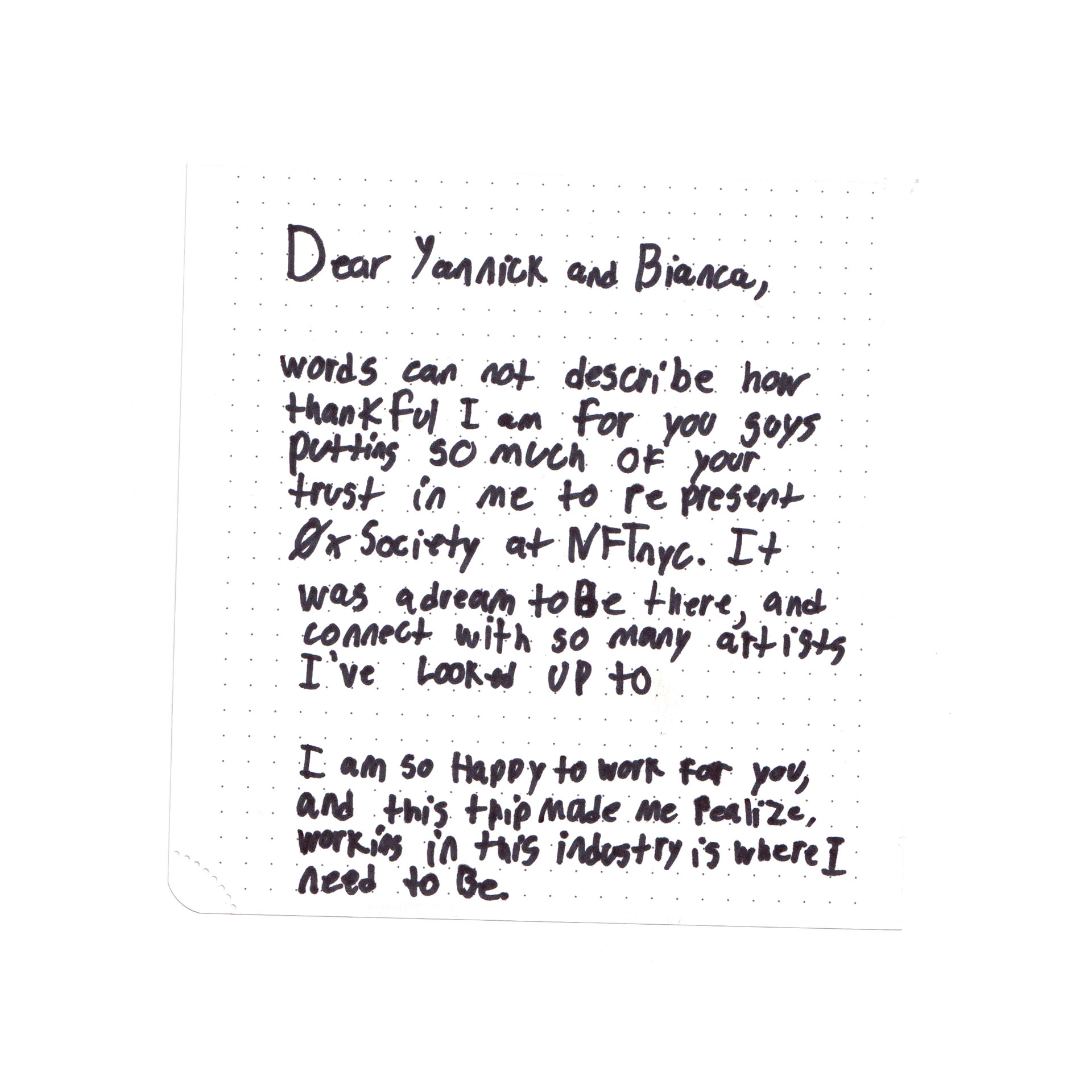 the thank you letter