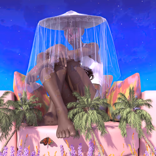 behind her veil
