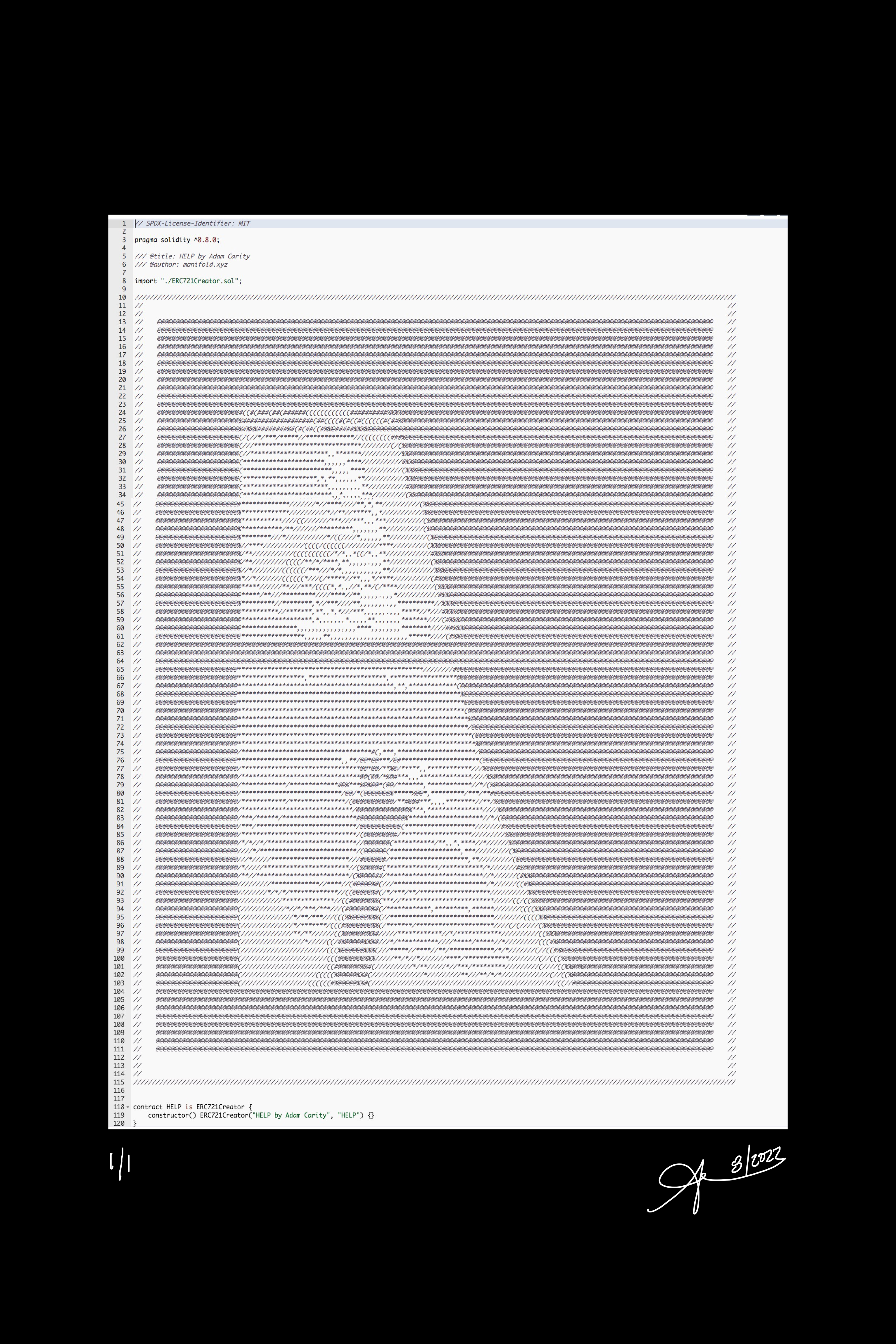 'HELP' Contract ASCII Art