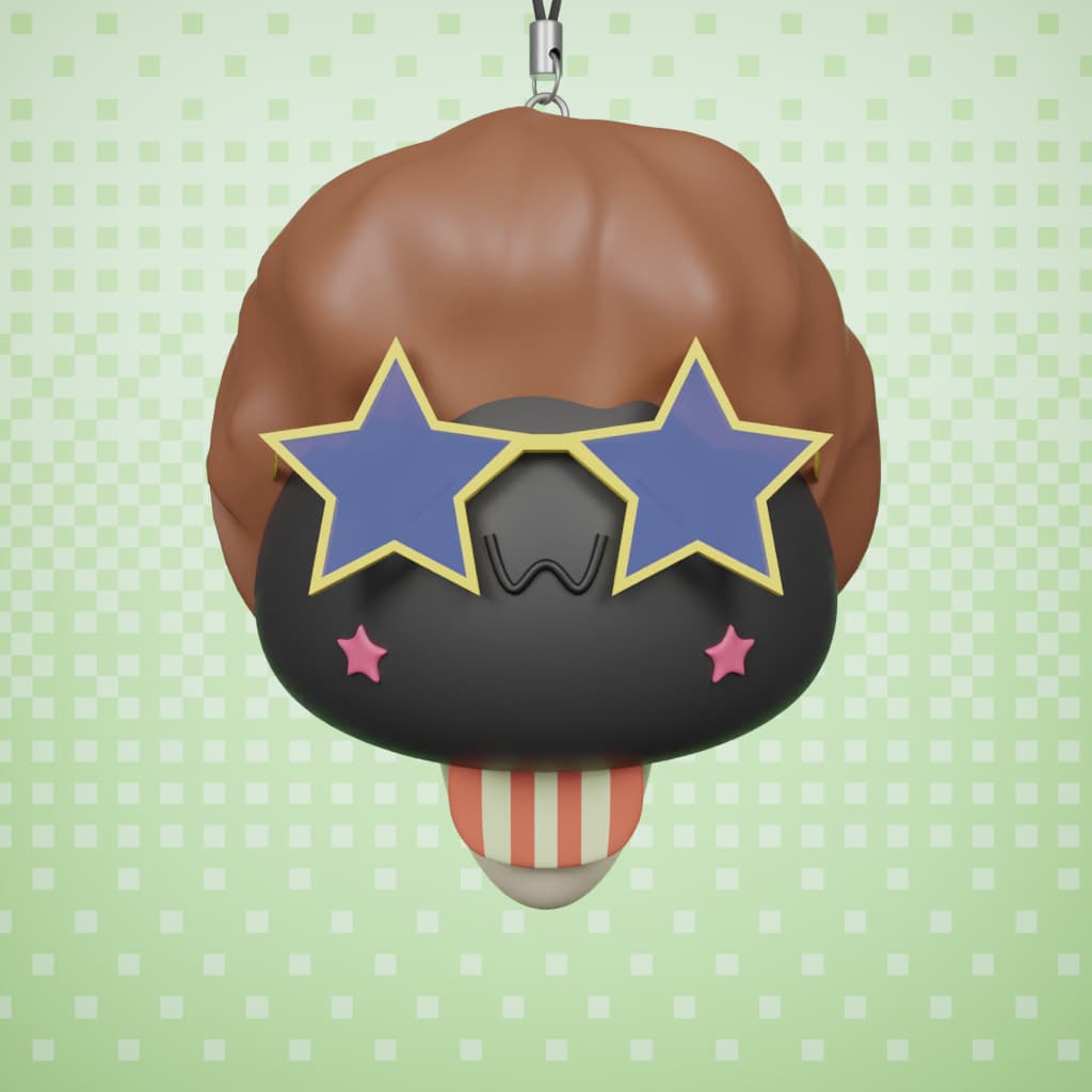 3D Shimeji Keychain #336