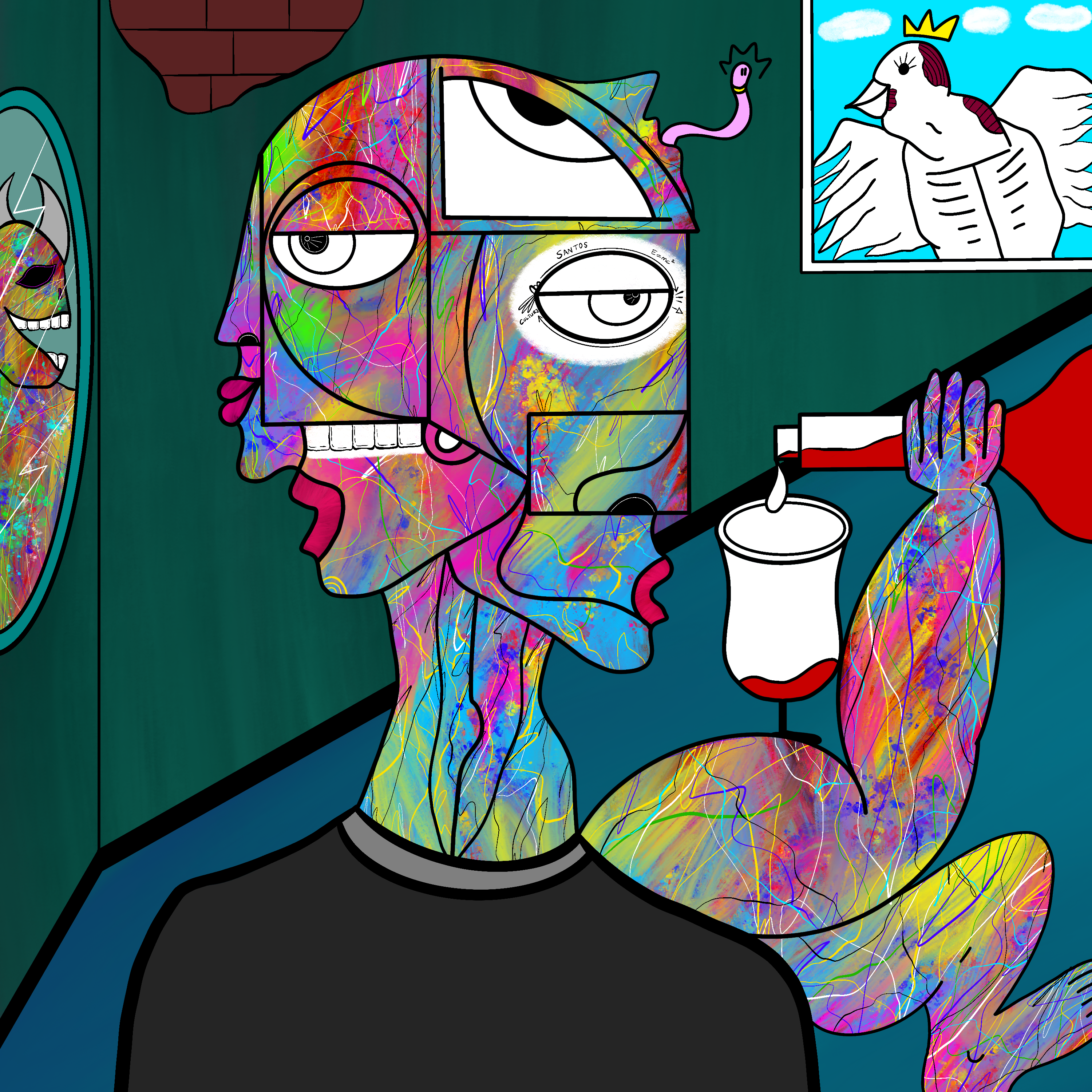 The devil and me in the mirror.
