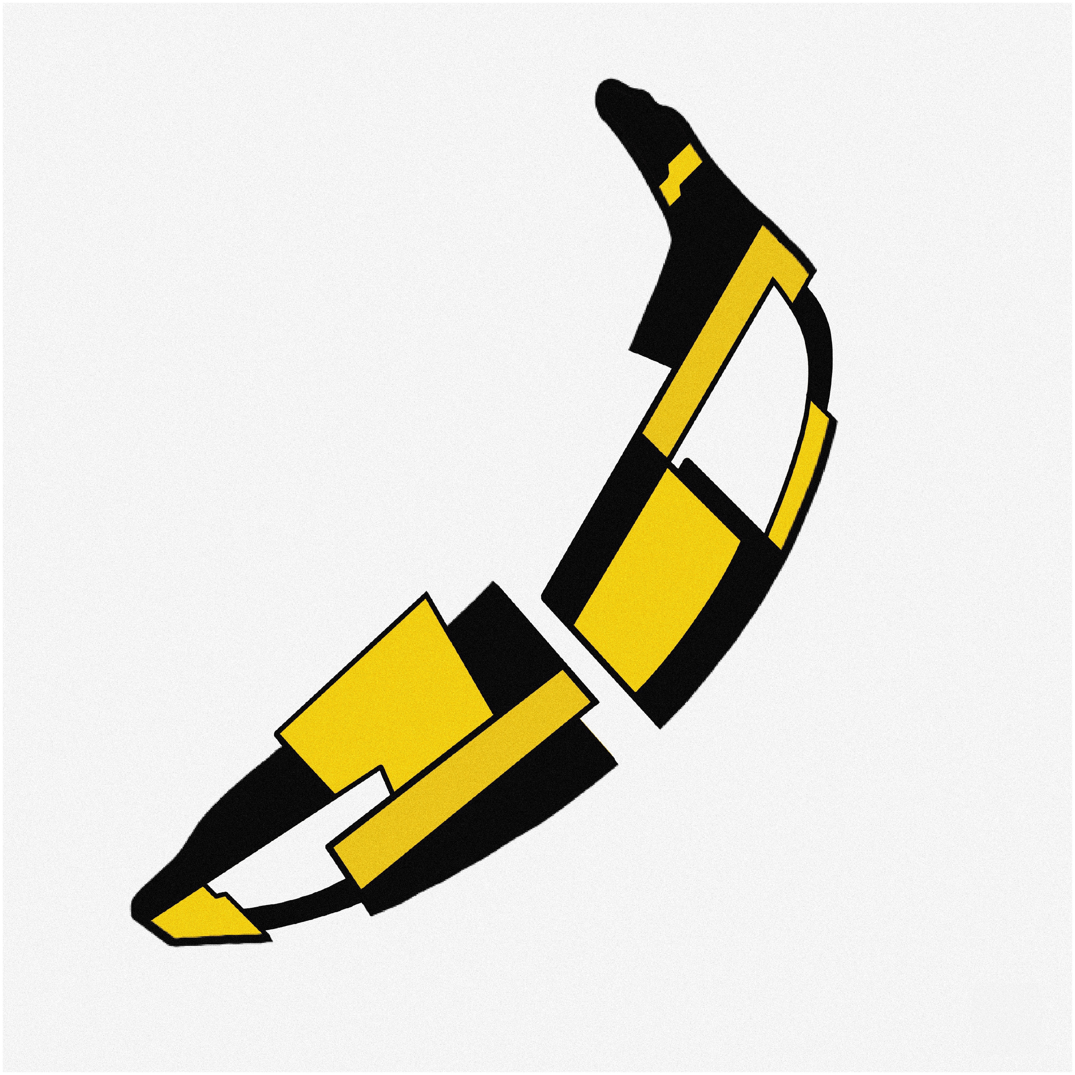 Banana on white