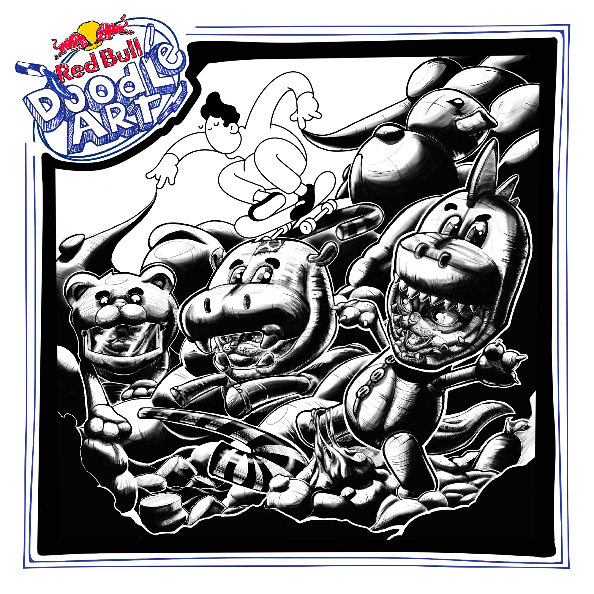 Red Bull Doodle Art Collection mentored by Burnt Toast #6488/12935