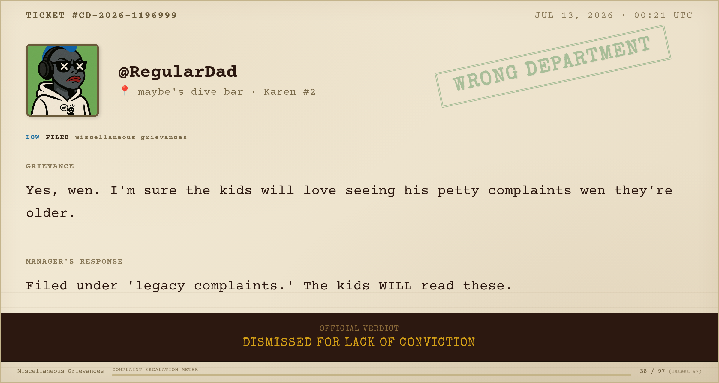 Complaint #187