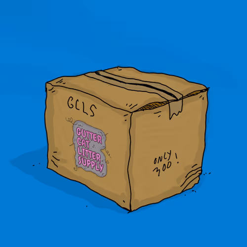 Gutter Cat Litter Supply (Blue Background)