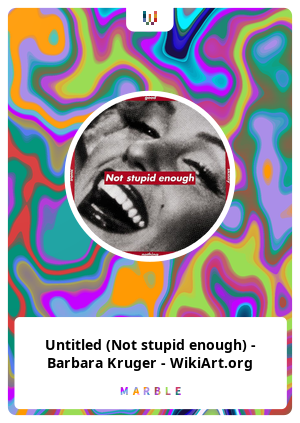 Untitled (Not stupid enough) - Barbara Kruger - WikiArt.org