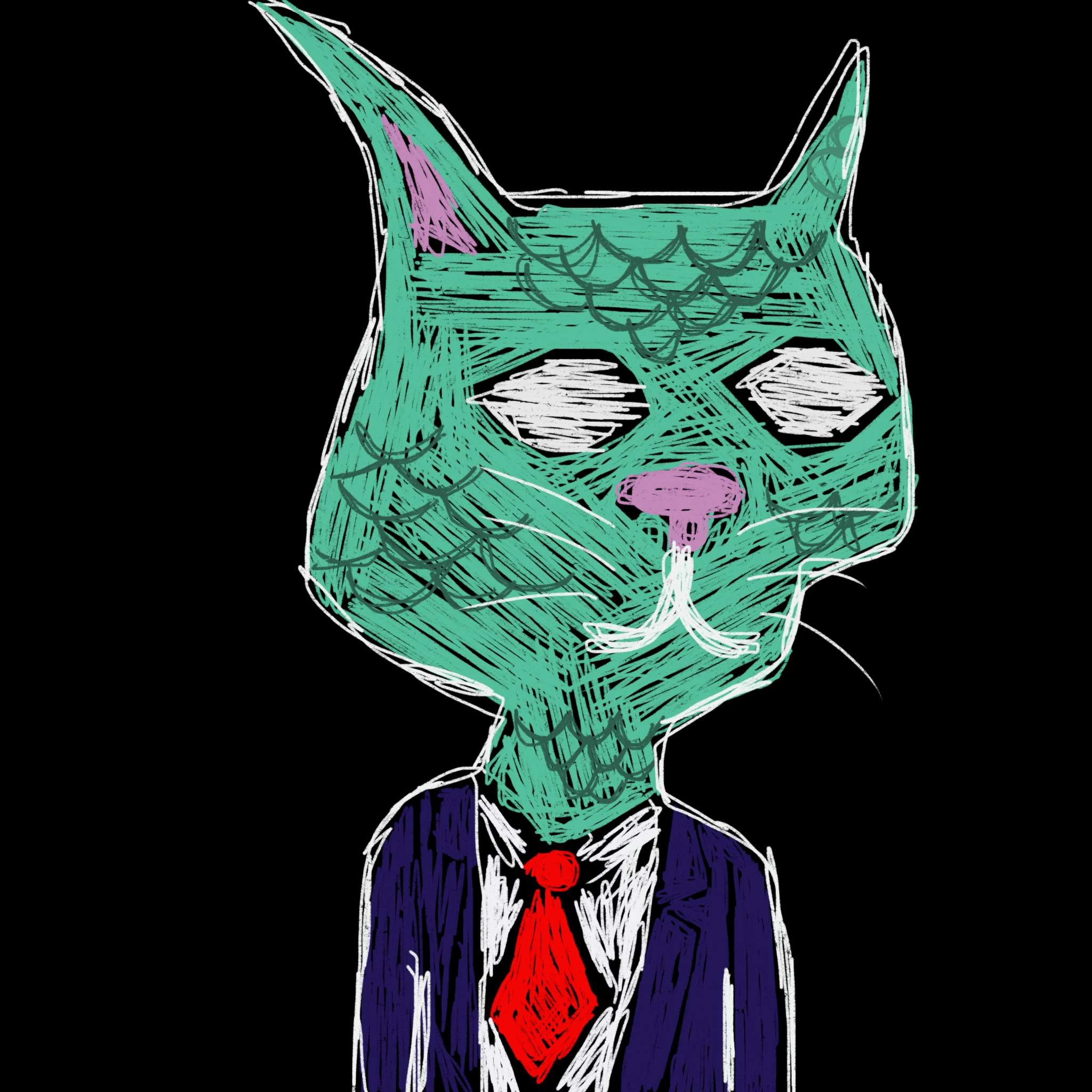 Hand Drawn Gutter Cat Gang 2812