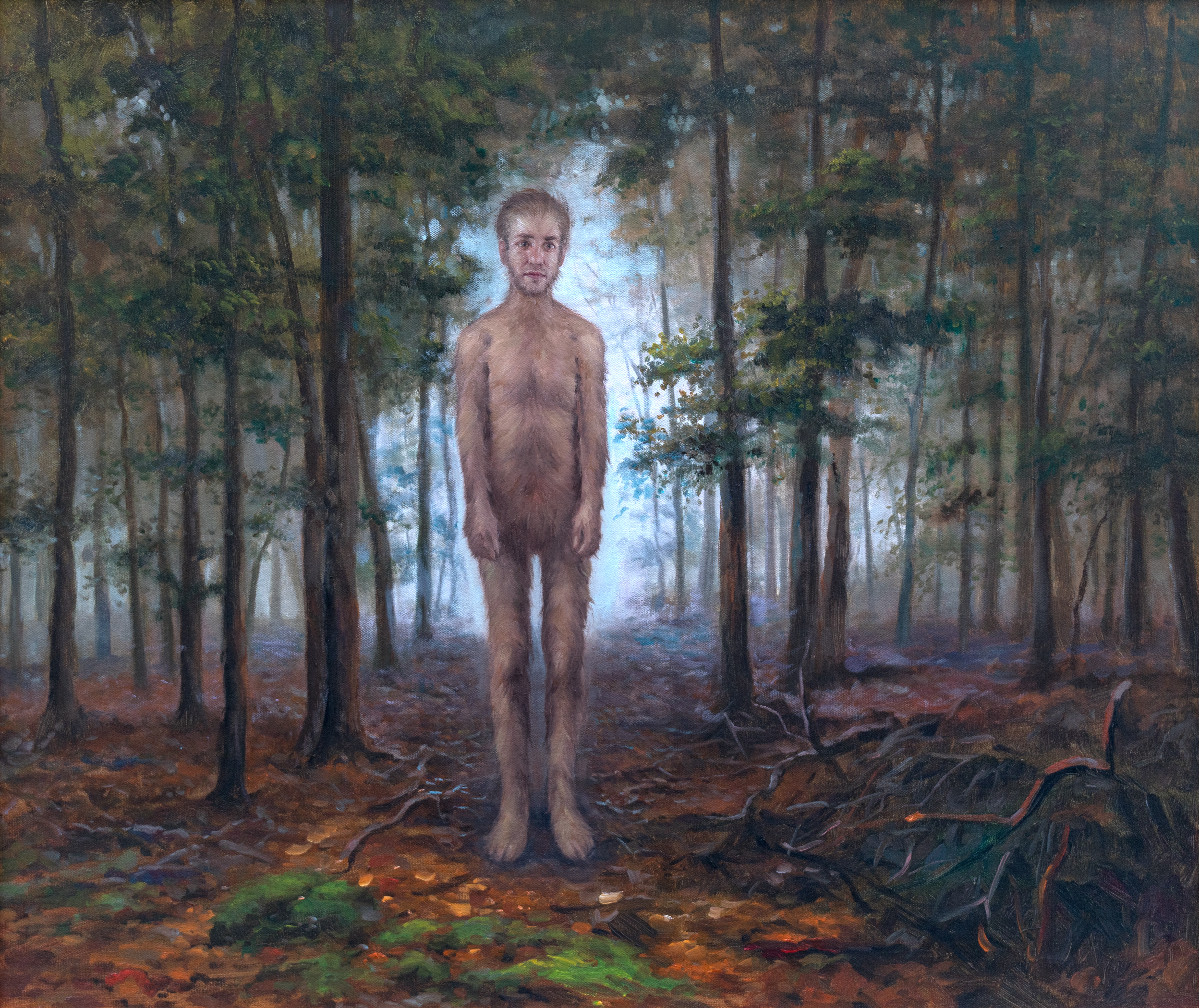 Wolf Man In Forest