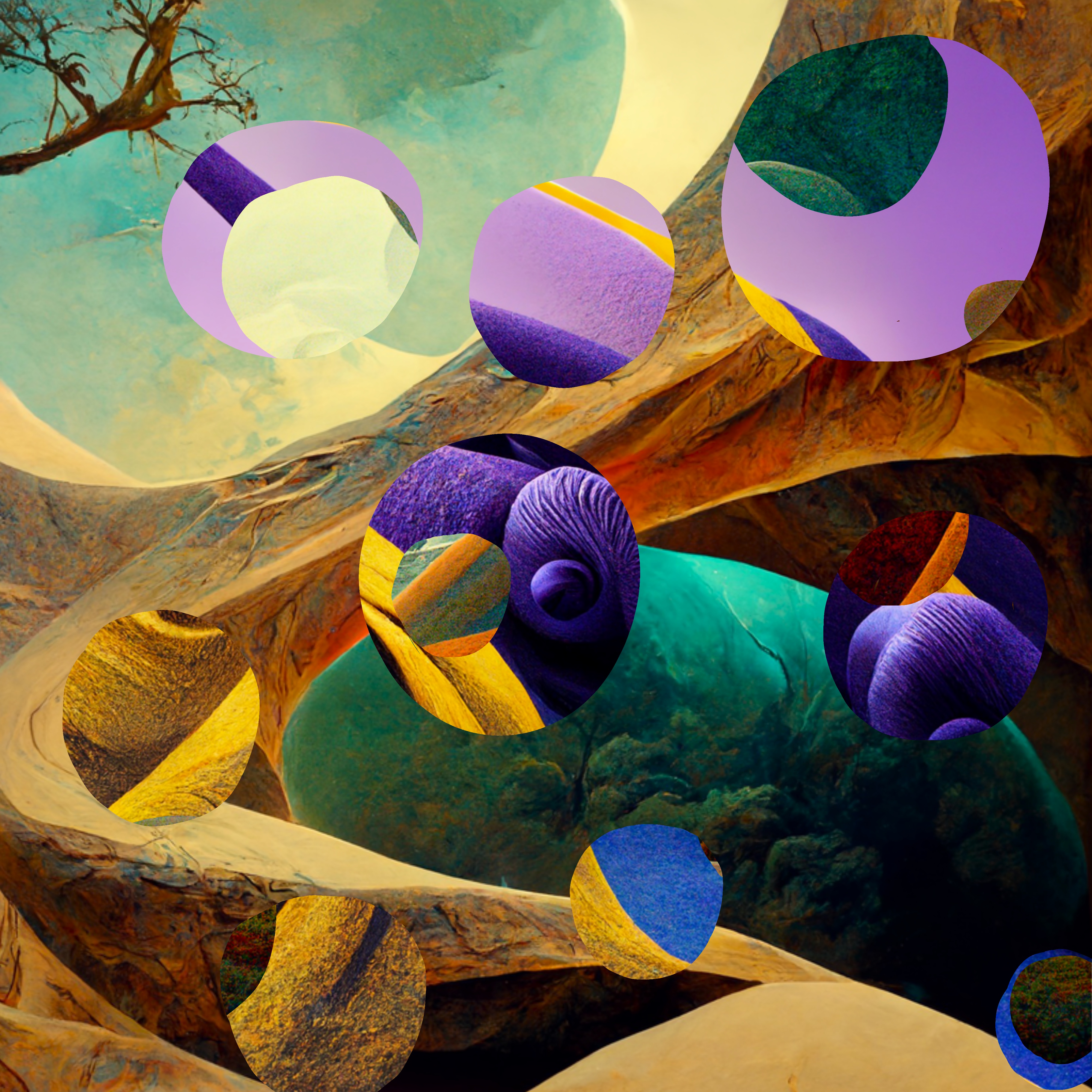 Holes in reality. Purple