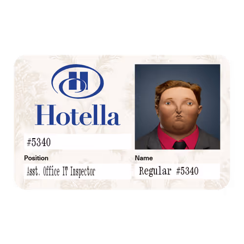 32.25 Ⓡ / week, Hotella