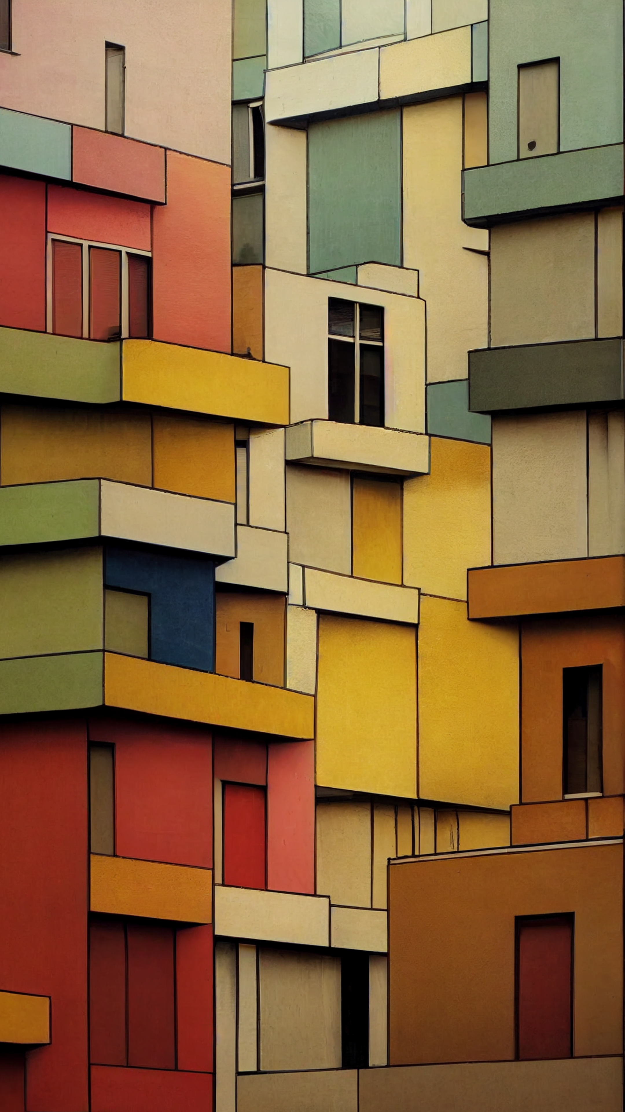 ville de couleur - jaune/bleue