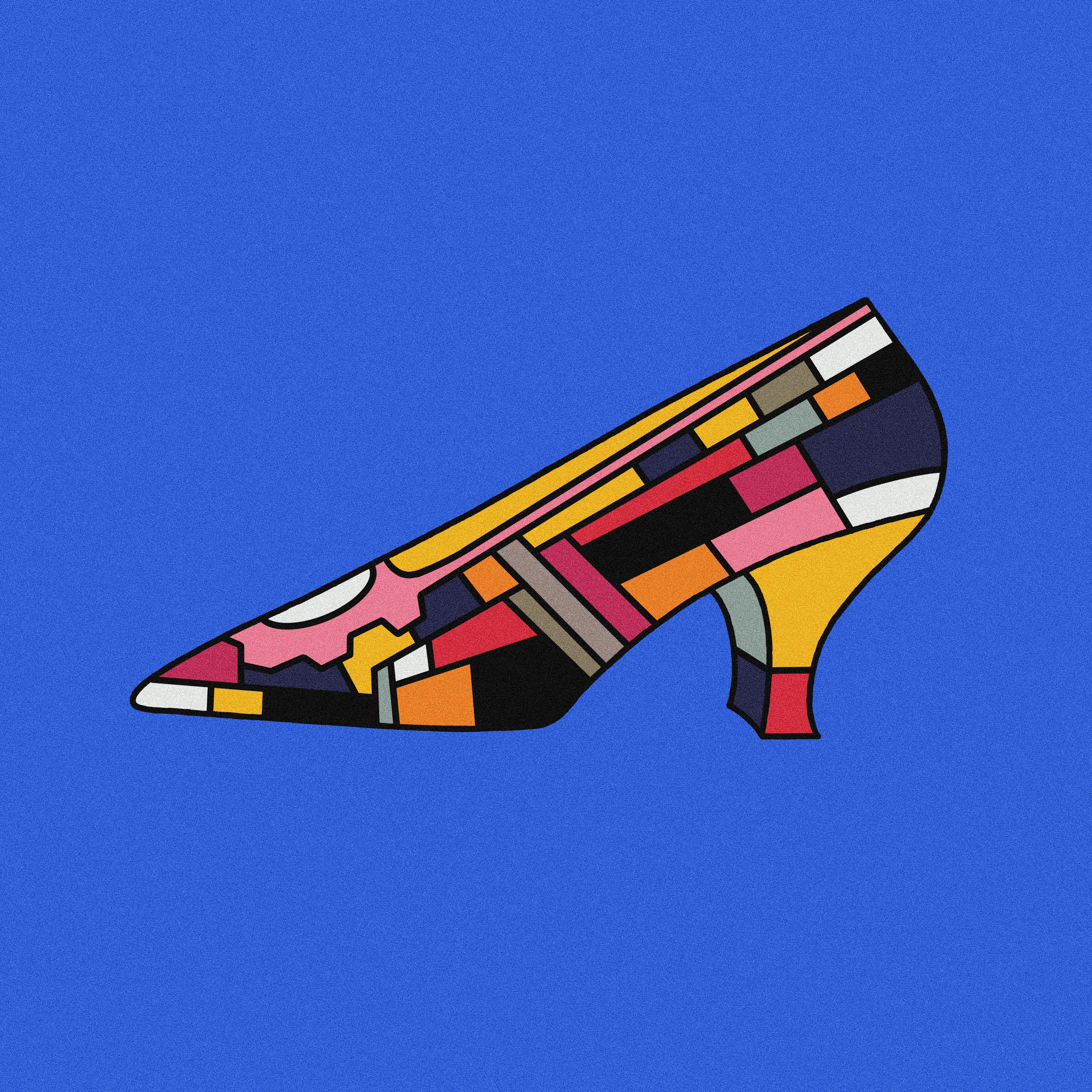 Shoe on blue