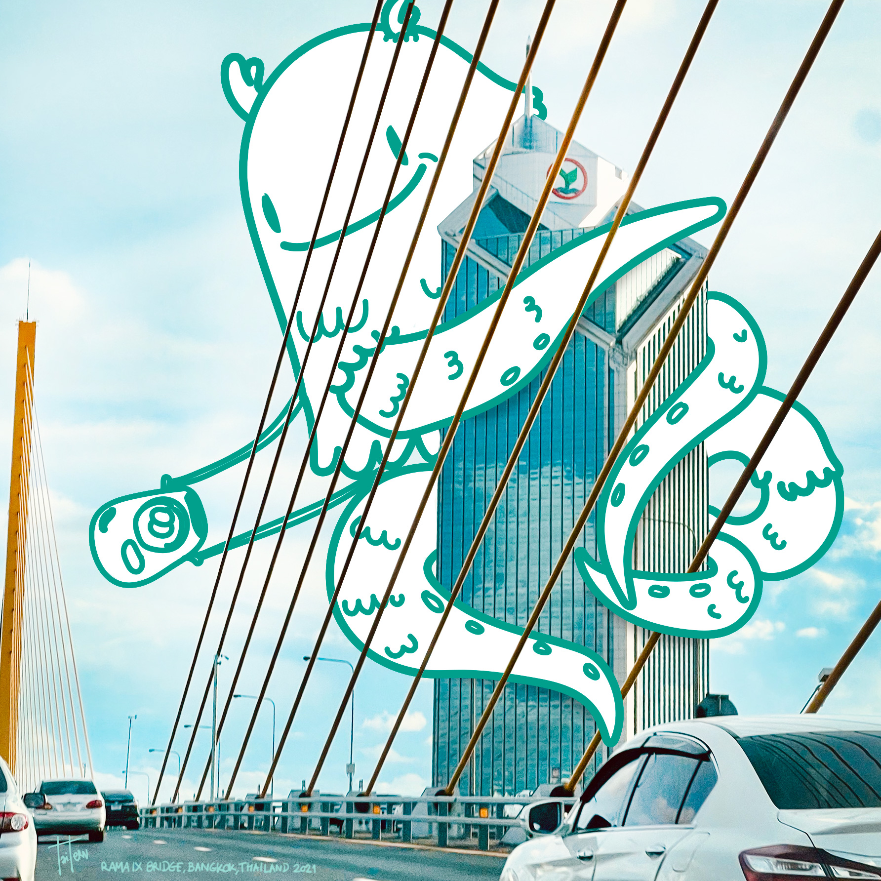 The Travellers - RamaIX Bridge, Bangkok, Thailand