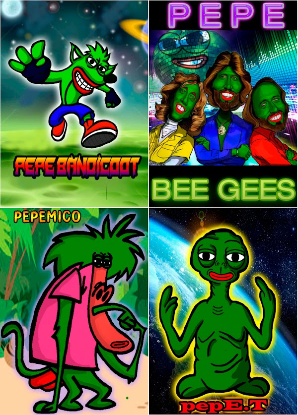 Rare Pepe collection of 4 Dank Cards with issuance 100