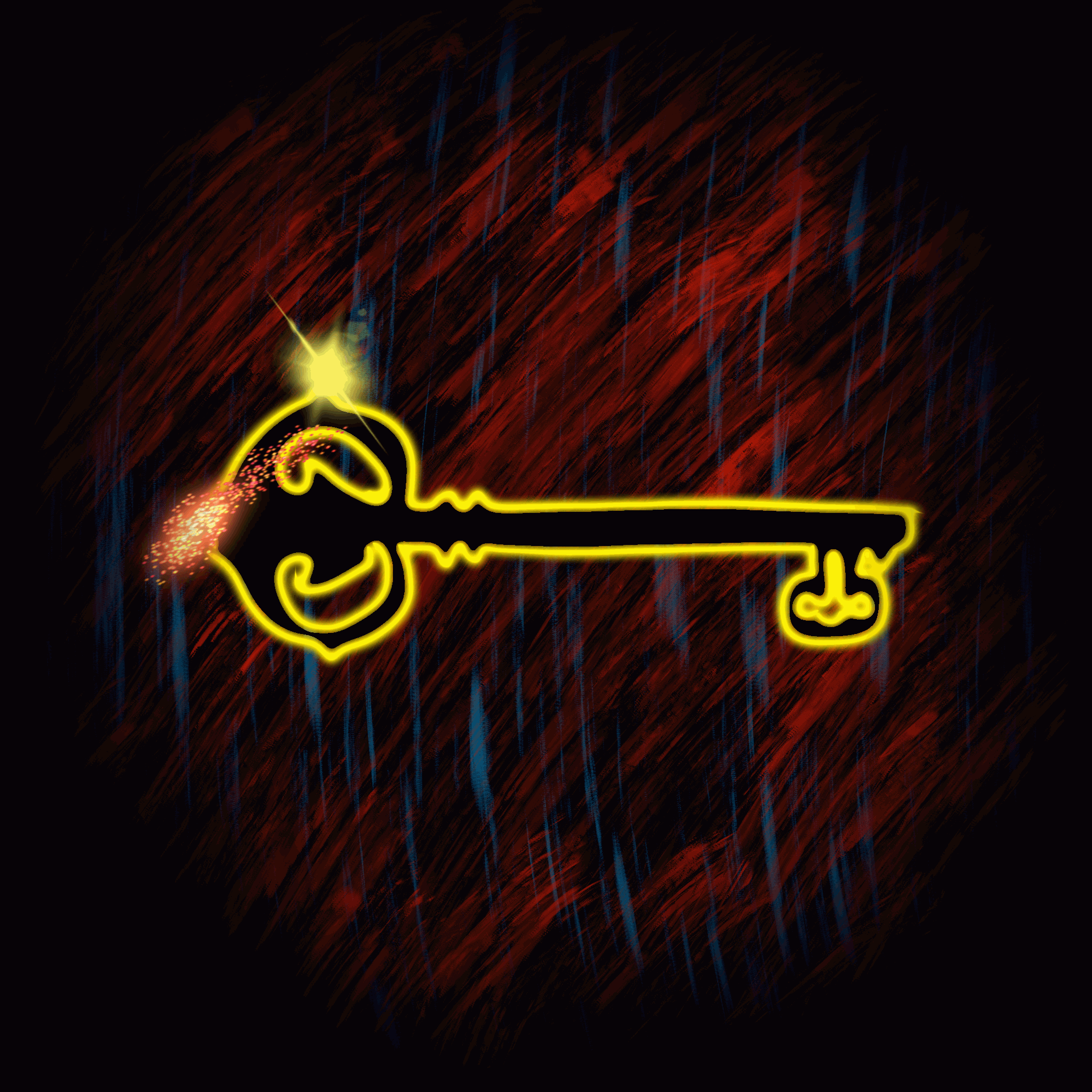 A key glimmers