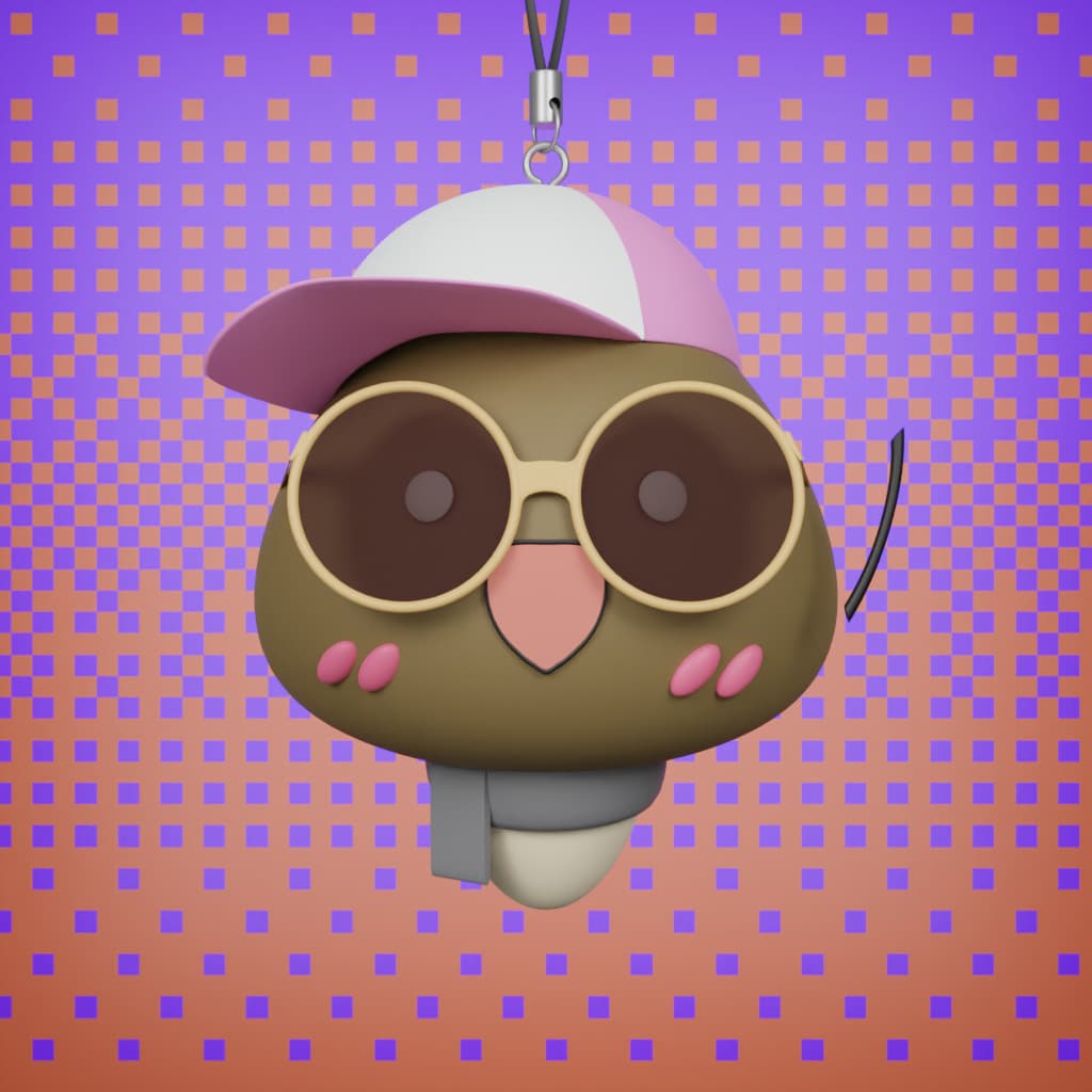 3D Shimeji Keychain #290
