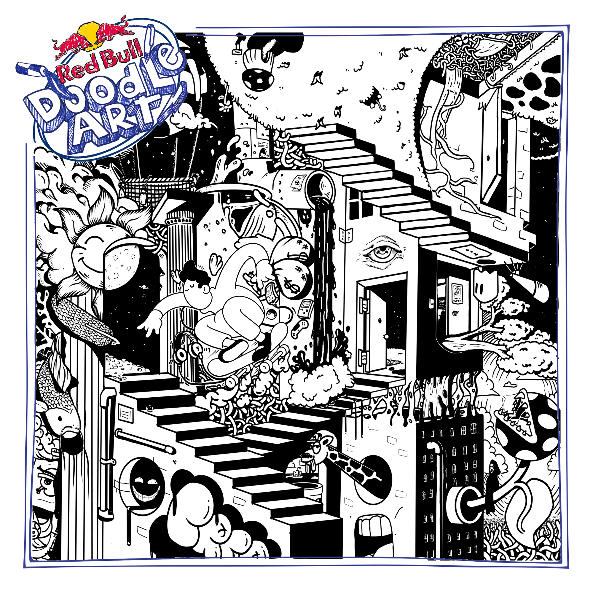 Red Bull Doodle Art Collection mentored by Burnt Toast #6499/12935