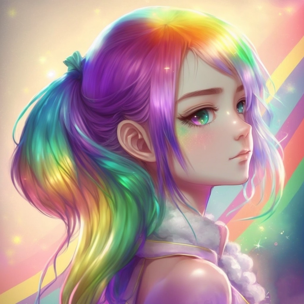 Rainbow hair girl #159