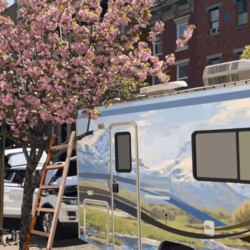 Pink Tree and the RV